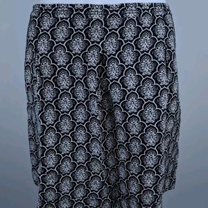 Ann Taylor Loft Black Linen Blend Midi Skirt
